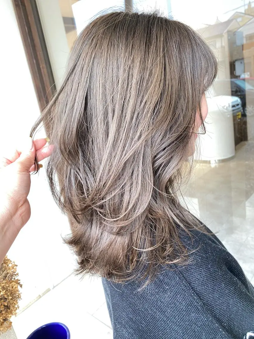 ミディアム カラー パーマ キッズ ネイル マツエク・マツパ Misaki ☆のヘアスタイル