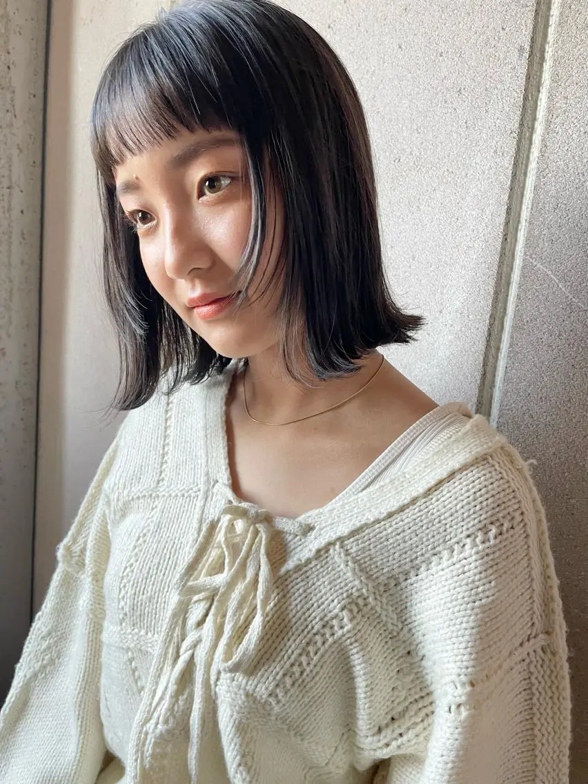 ミディアム カット ヘアカラー 🌿透明感カラー 松本麻里奈🌼のヘアスタイル