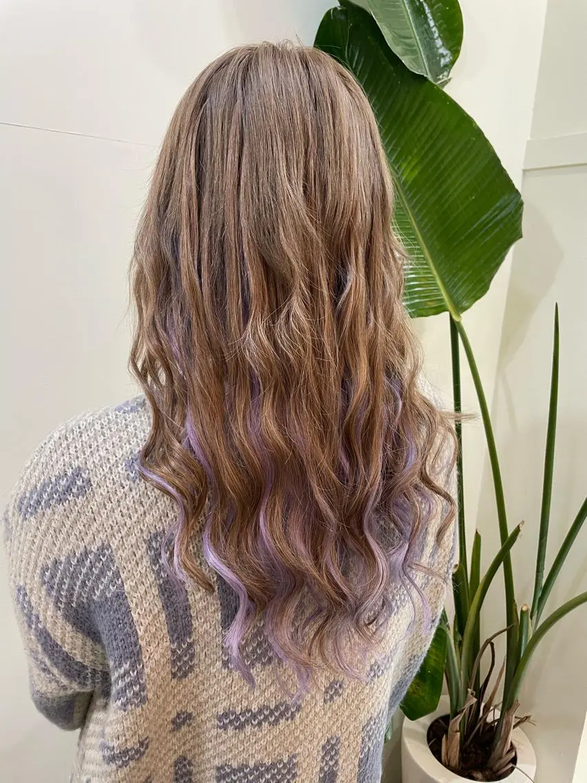 ロング カラー シールエクステ バレイヤージュ ブリーチ ケアブリーチ ダブルカラー ヘアカラー エクステ WEST OLAND加藤圭介のヘアスタイル