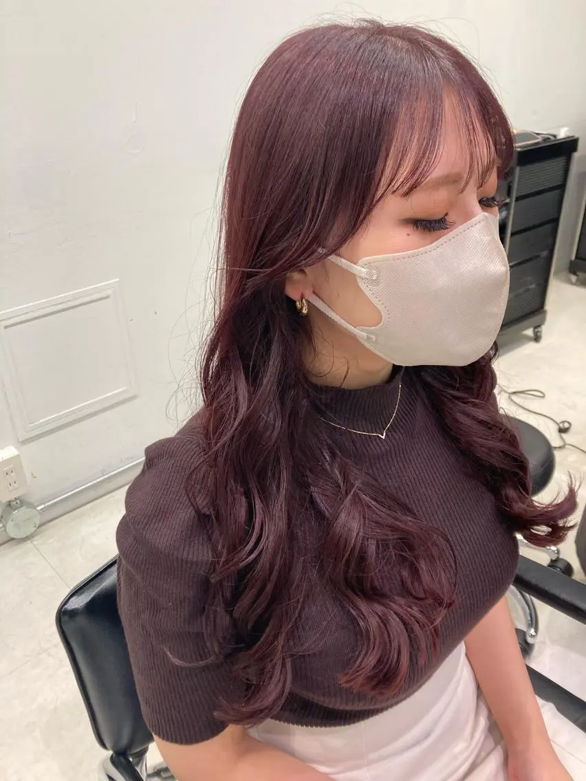 ロング カラー カット ヘアカラー トリートメント 💖ブリーチなし透明 感💖ASAHIのヘアスタイル