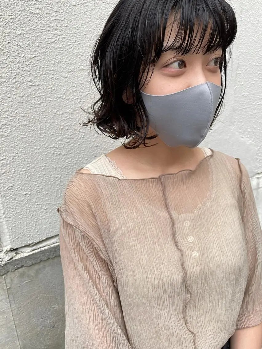 ミディアム ミディアムパーマ カット パーマ トリートメント ayane⭐️ボブ・ ショート・パーマのヘアスタイル