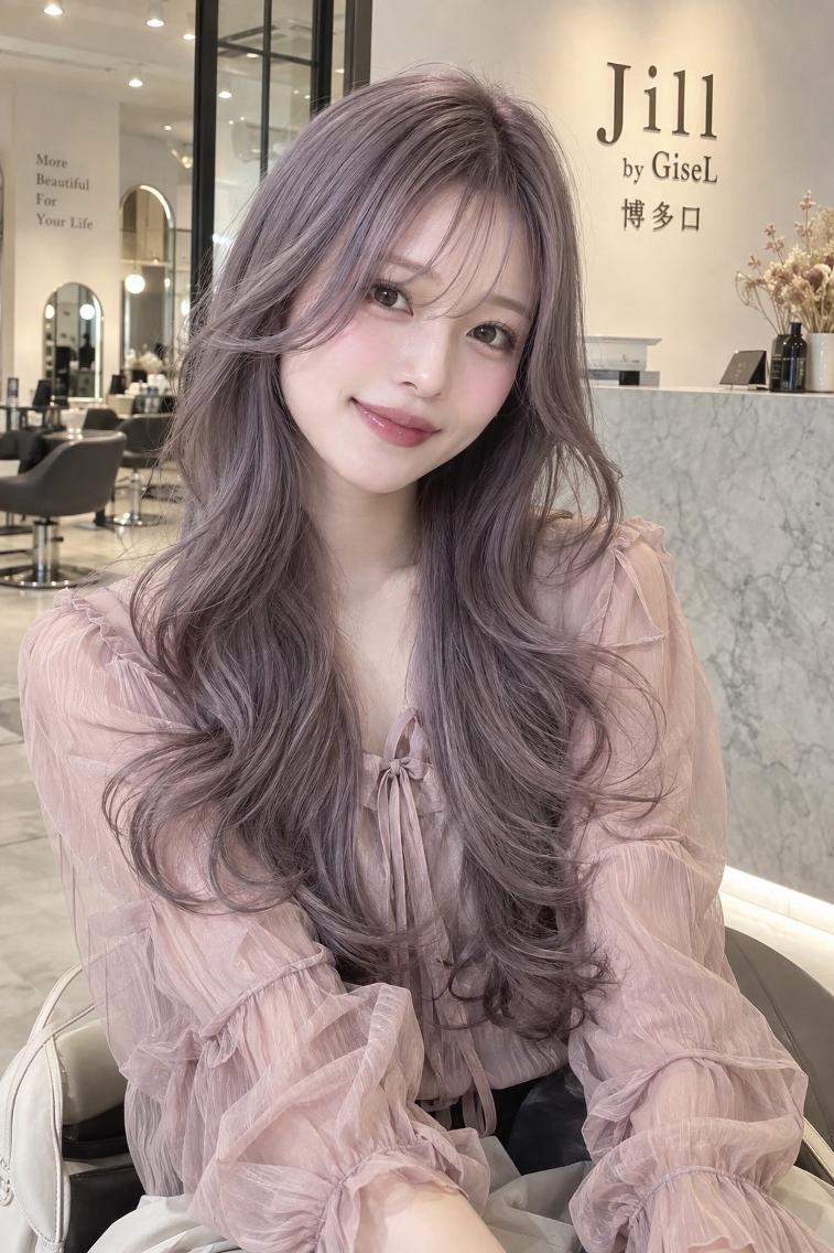 ミディアム ヘアカラー トリートメント jill by gisel 博多のヘアスタイル