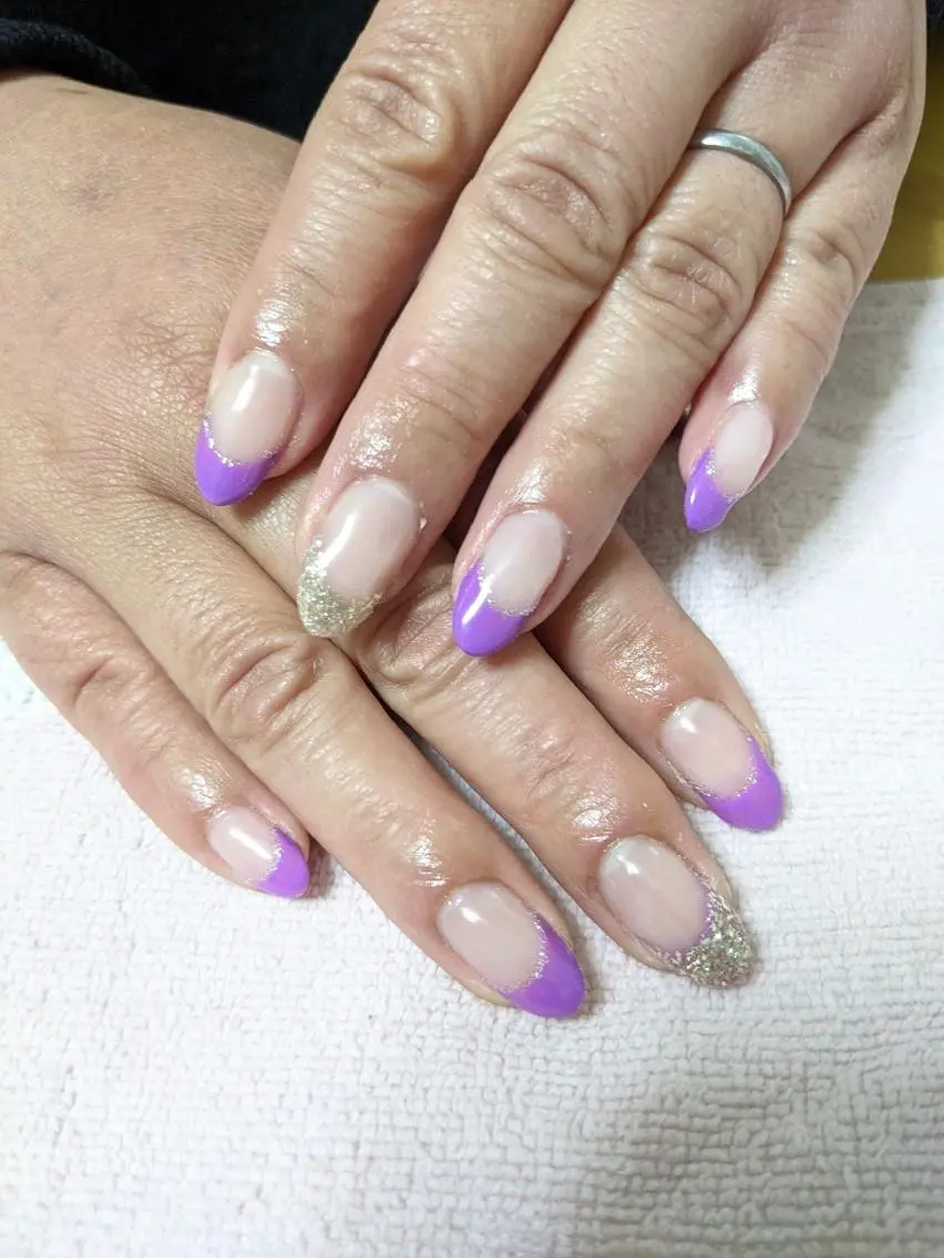 ネイル フレンチネイル ラメ(グリッター) Will nail salonのネイルデザイン