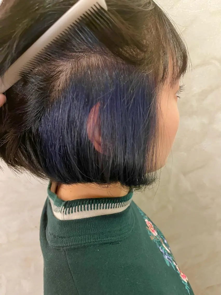 ショート カラー ネイビーカラー ヘアカラー 透明感カラー/ ブリーチ無し/RYOのヘアスタイル