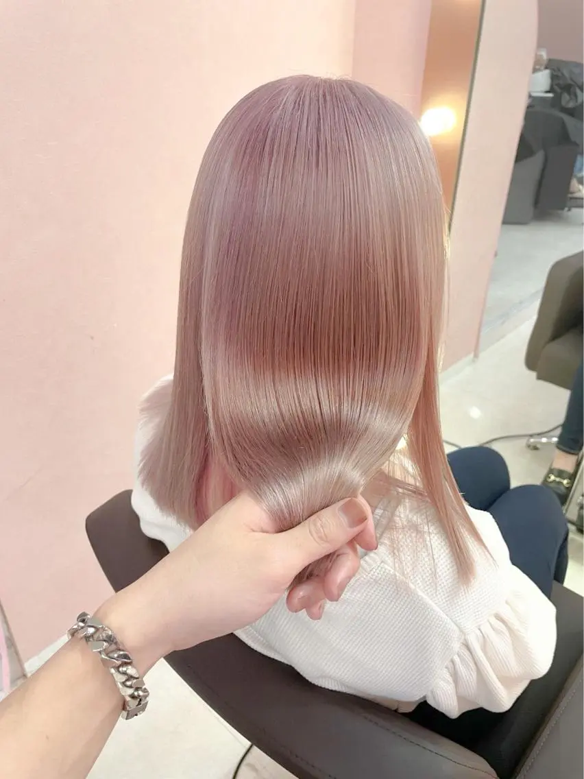 セミロング ヘアカラー トリートメント ヘアセット 柔らかカラー/ 縮毛矯正YUTO🧋のヘアスタイル