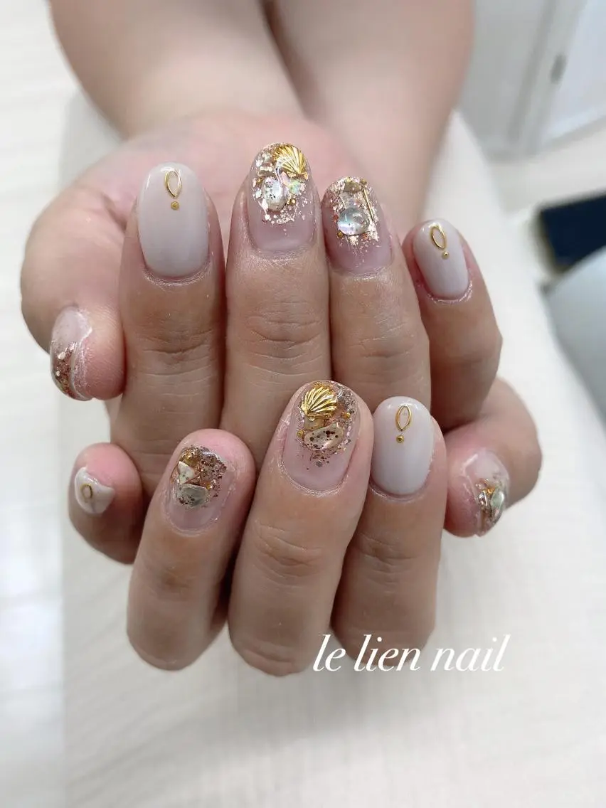 ネイル アートネイル ブラウン グラデーション ラメ(グリッター) ラメグラデーション le lien nailのネイルデザイン