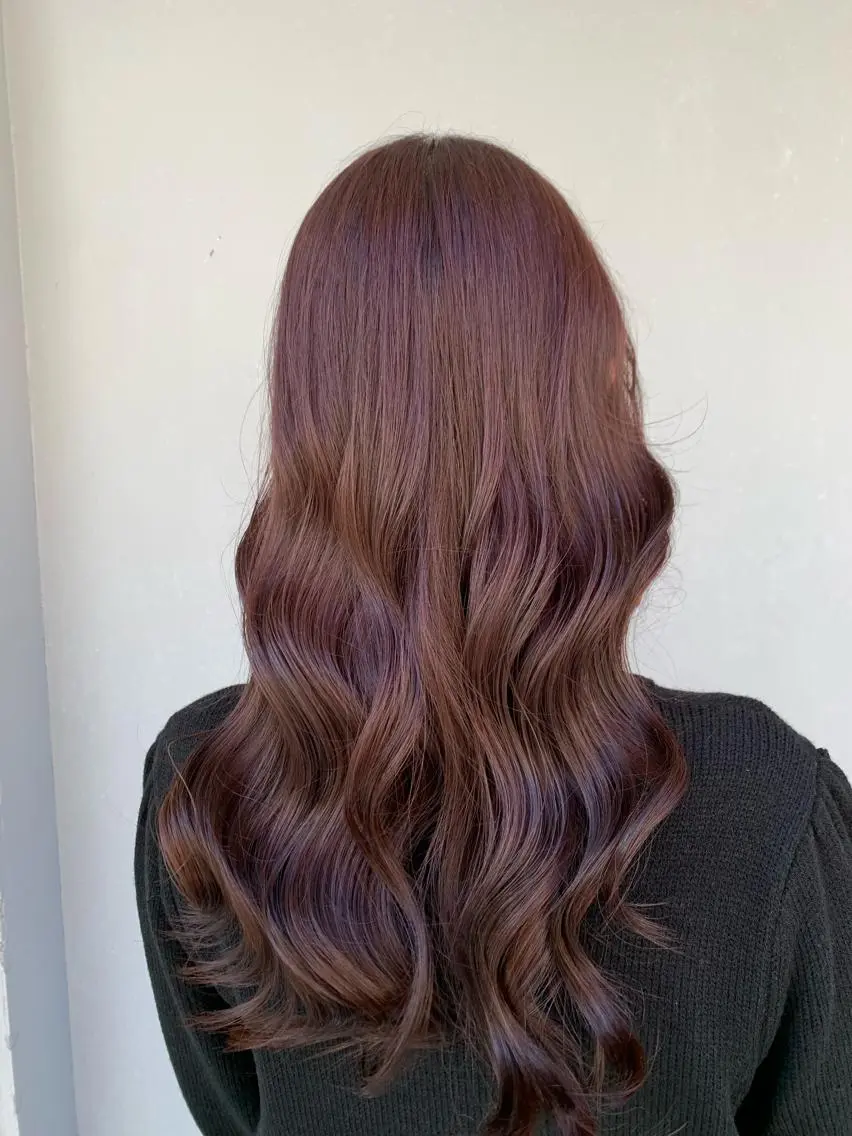 ロング カラー カシス ピンクカラー 深沢 秀のヘアスタイル