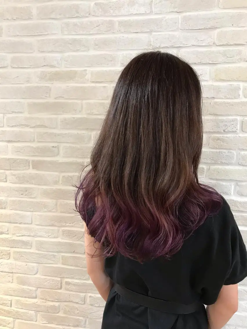 ミディアム パープルカラー 福田 ジュンキのヘアスタイル