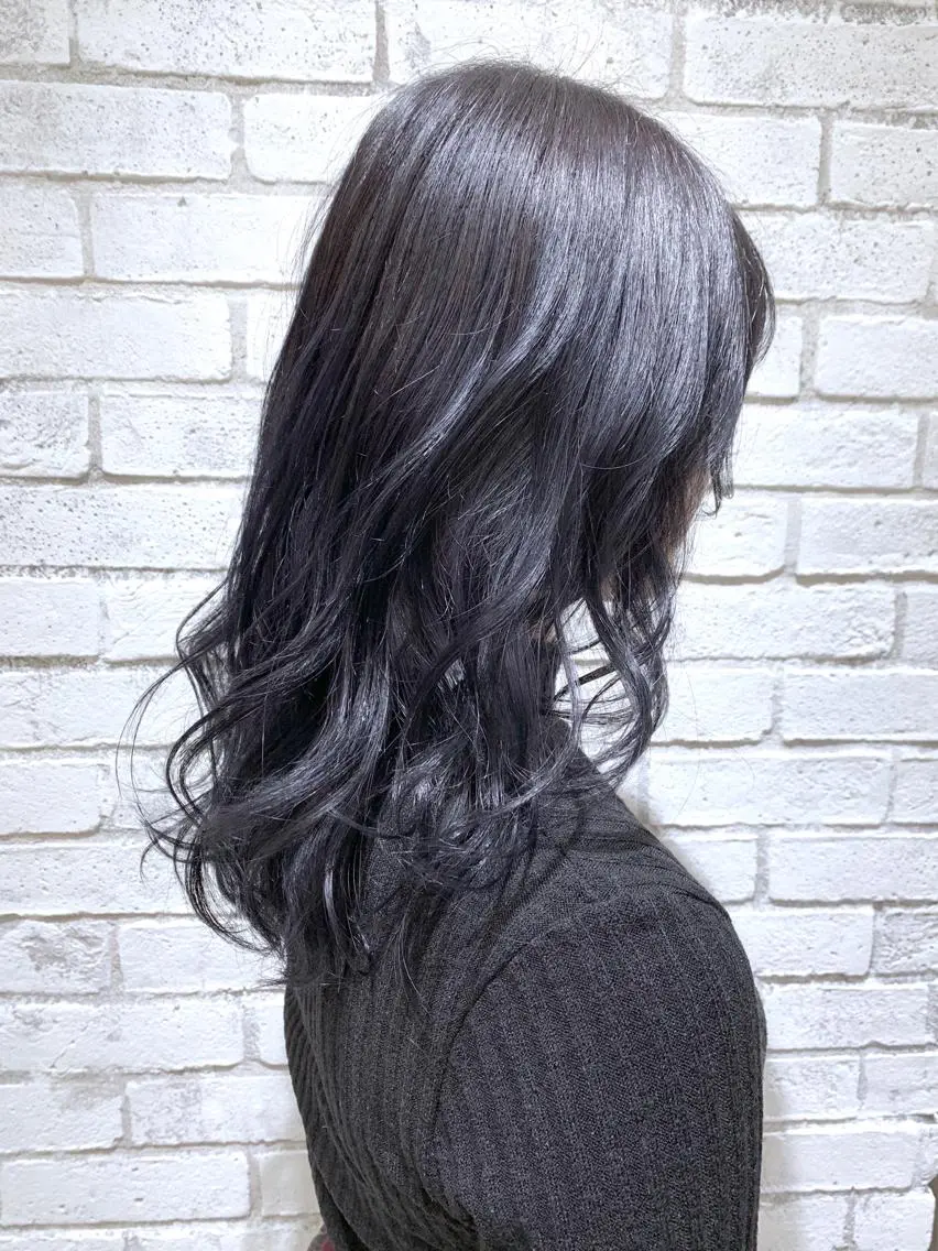 セミロング カラー パーマ ヘアアレンジ グレージュ ネイビーカラー カット ヘアカラー トリートメント 縮毛矯正/美髪 髪質改善/石田幸輔のヘアスタイル