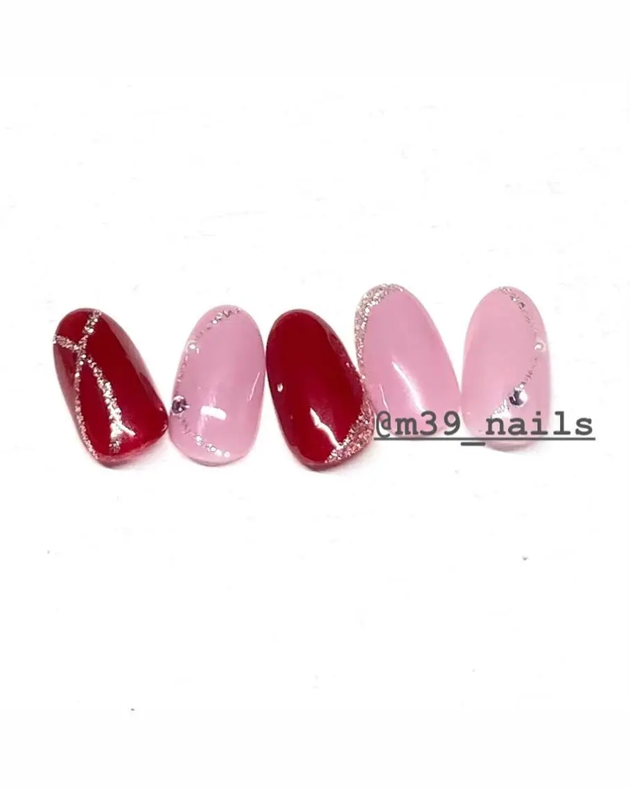 ネイル 赤色 39-nails EharaMikuのネイルデザイン