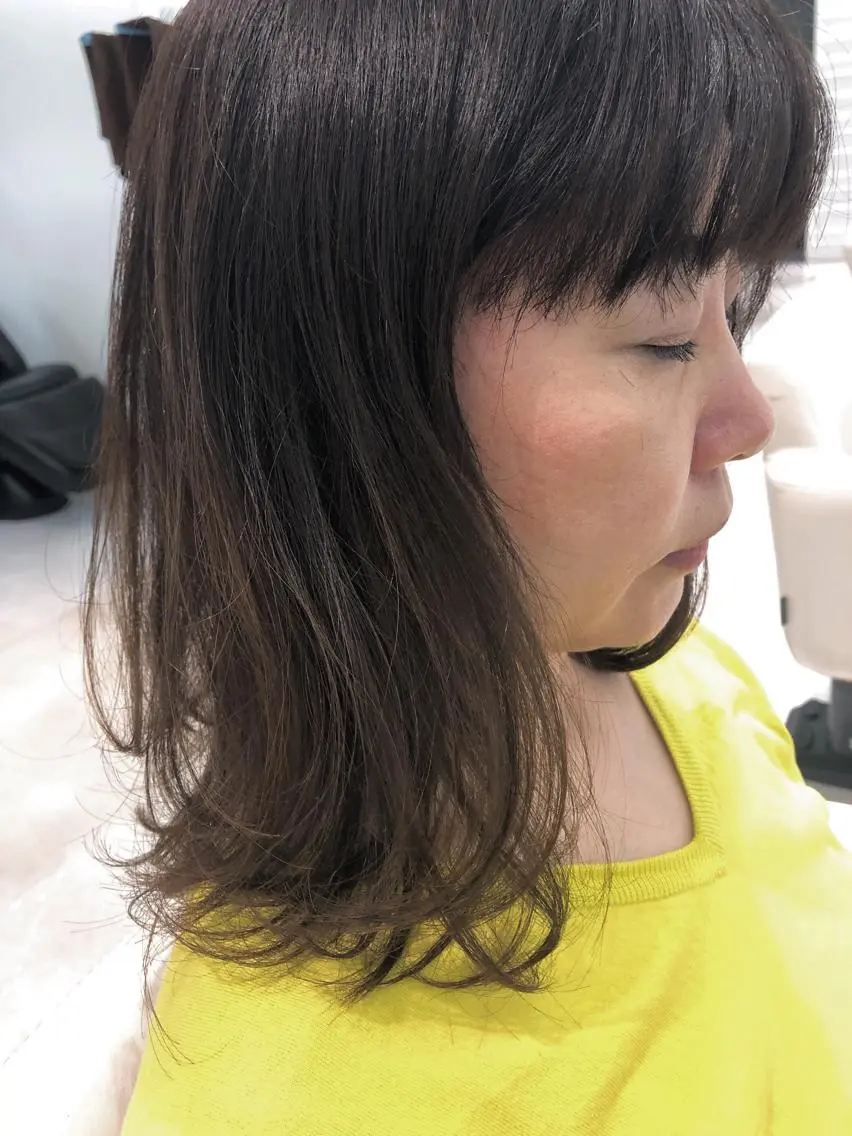 ミディアム カット ヘアカラー トリートメント 千種区/くせ毛カット /尾島光季のヘアスタイル