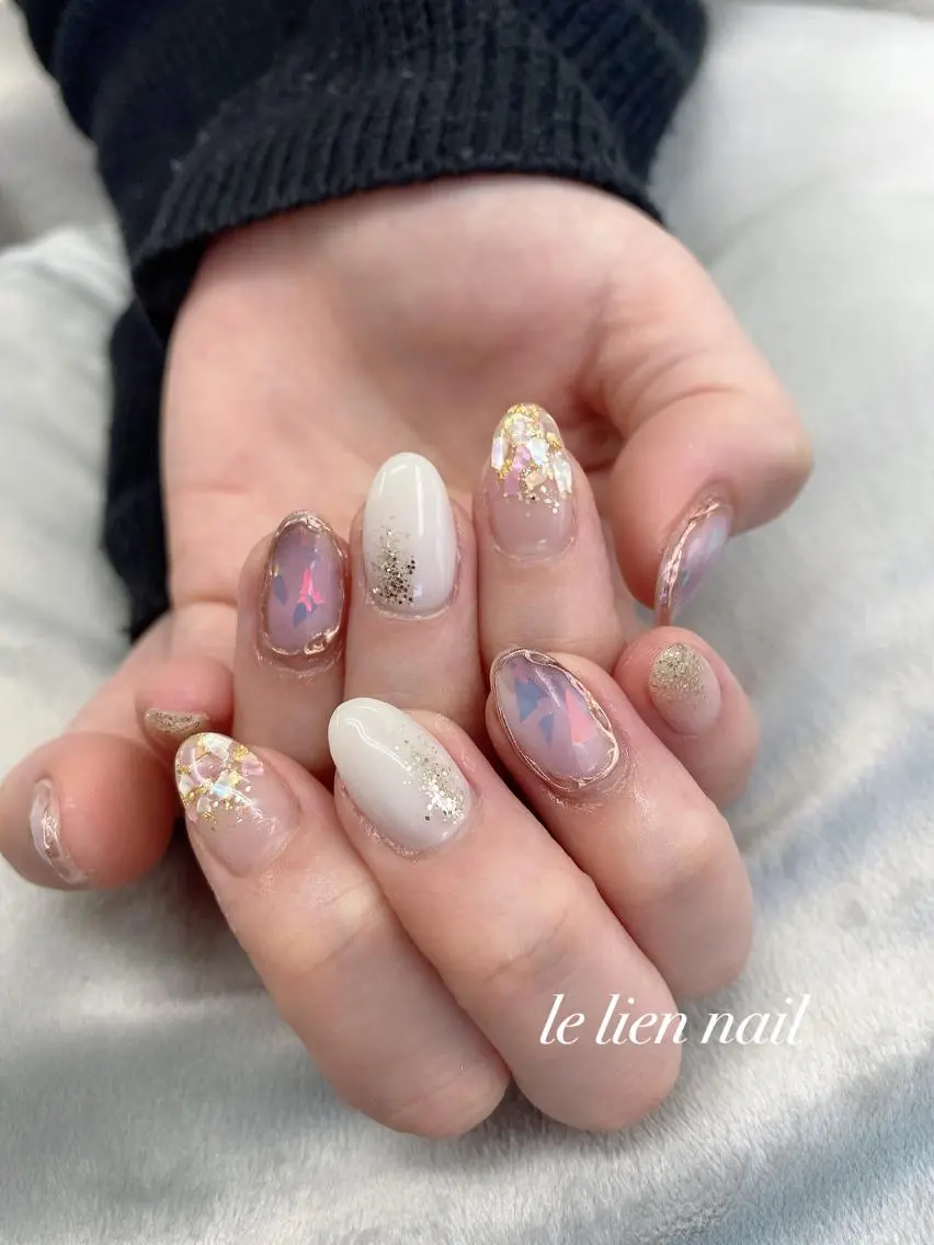ネイル ニュアンスネイル パープル 春ネイル le lien nailのネイルデザイン