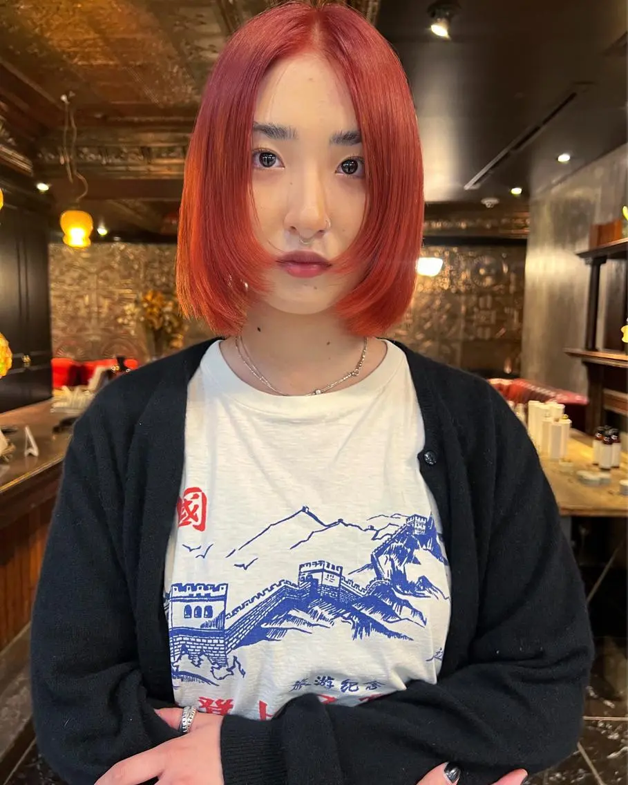 ミディアム カラー カット ヘアカラー 圧倒的デザイン力 店長🎨RENAのヘアスタイル