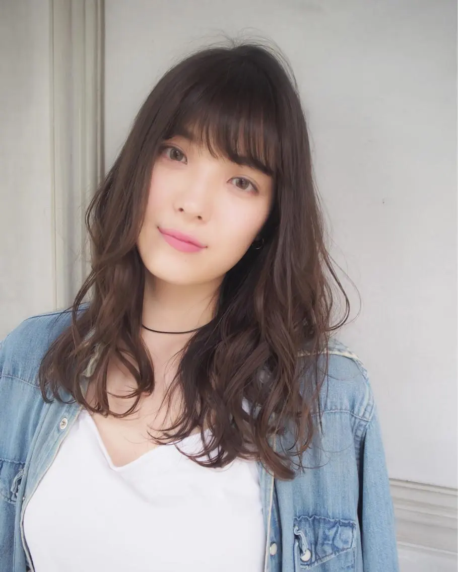 セミロング カラー パーマ アッシュ 🌈髪質改善💕 縮毛矯正✨青木まで✨のヘアスタイル
