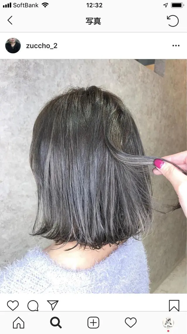 ミディアム カラー シルバー 🫟Blanco🫟 Color&Careのヘアスタイル