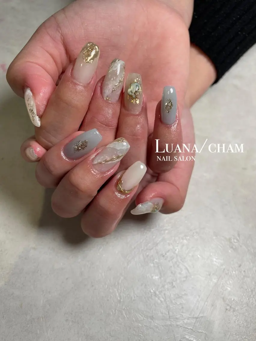 ロング ネイル ハンドネイル nail salon neigeのネイルデザイン