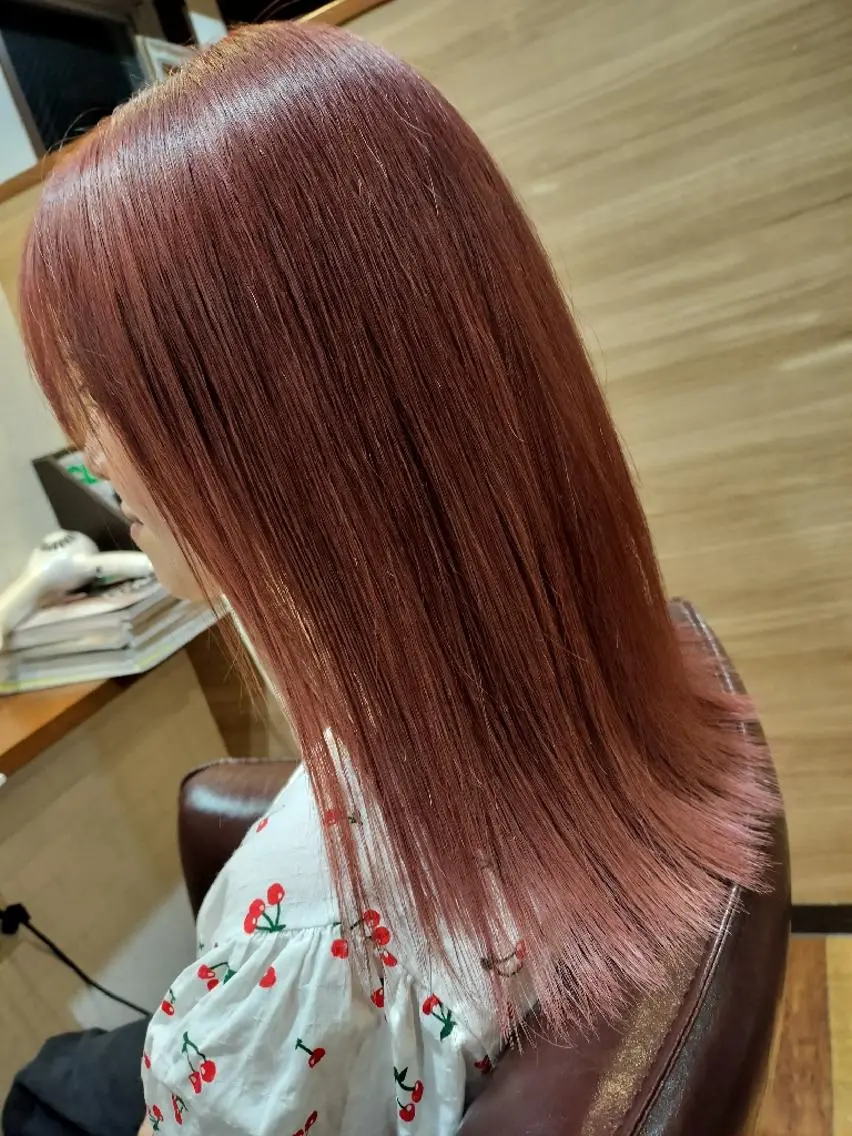 カラー ピンクカラー 稲田 全将のヘアスタイル