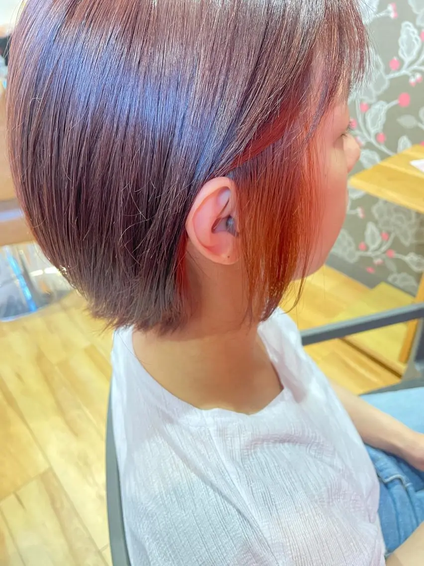 ショート カラー イヤリングカラー ヘアカラー 北九州美容室 🕊️わかな✂︎のヘアスタイル