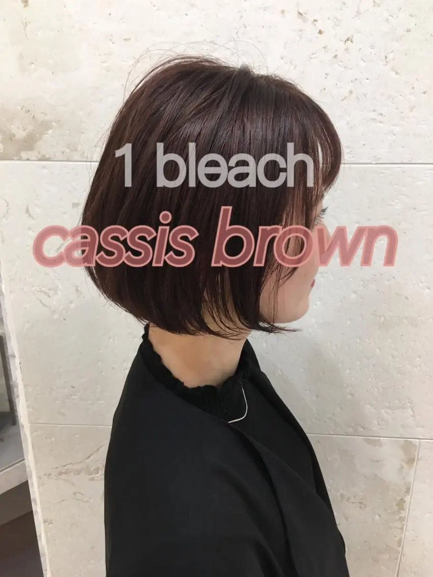 ショート カラー ブラウンカラー カシス 斉藤 貴也のヘアスタイル