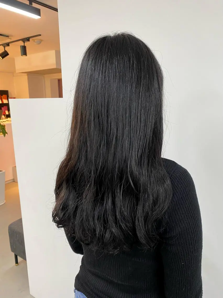 ロング カラー 黒髪 Aujuaソムリエ 🎨‎♡HARUのヘアスタイル