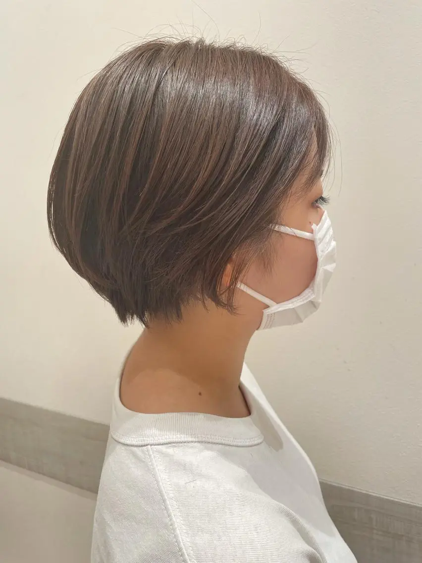 ショート ショートヘア メンズパーマ、カラー 大募集村上莉奈のヘアスタイル
