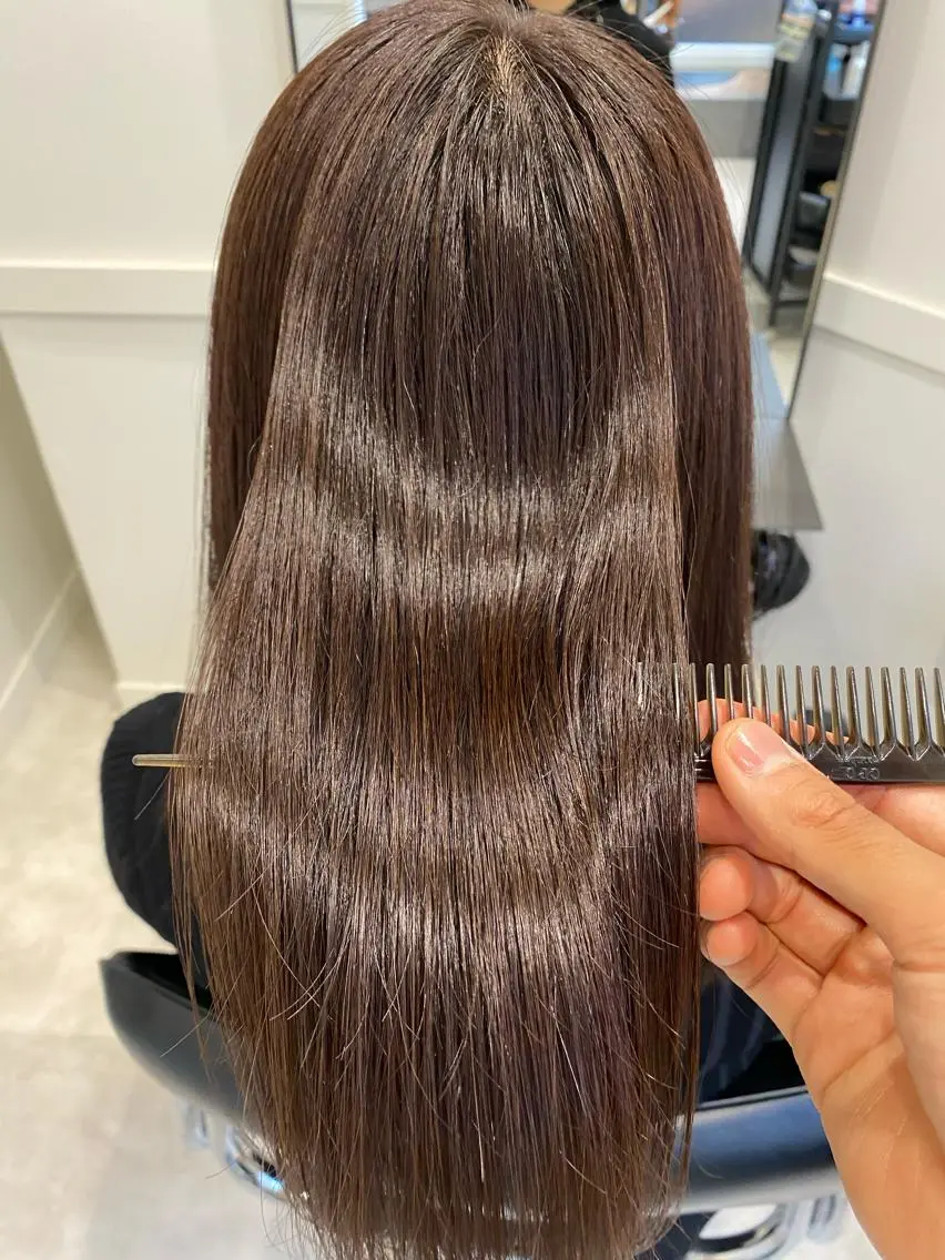 ミディアム カラー トリートメント カット ヘアカラー トリートメント ヘアセット 髪質改善縮毛矯正,ブ リーチ縮毛矯正KEIのヘアスタイル