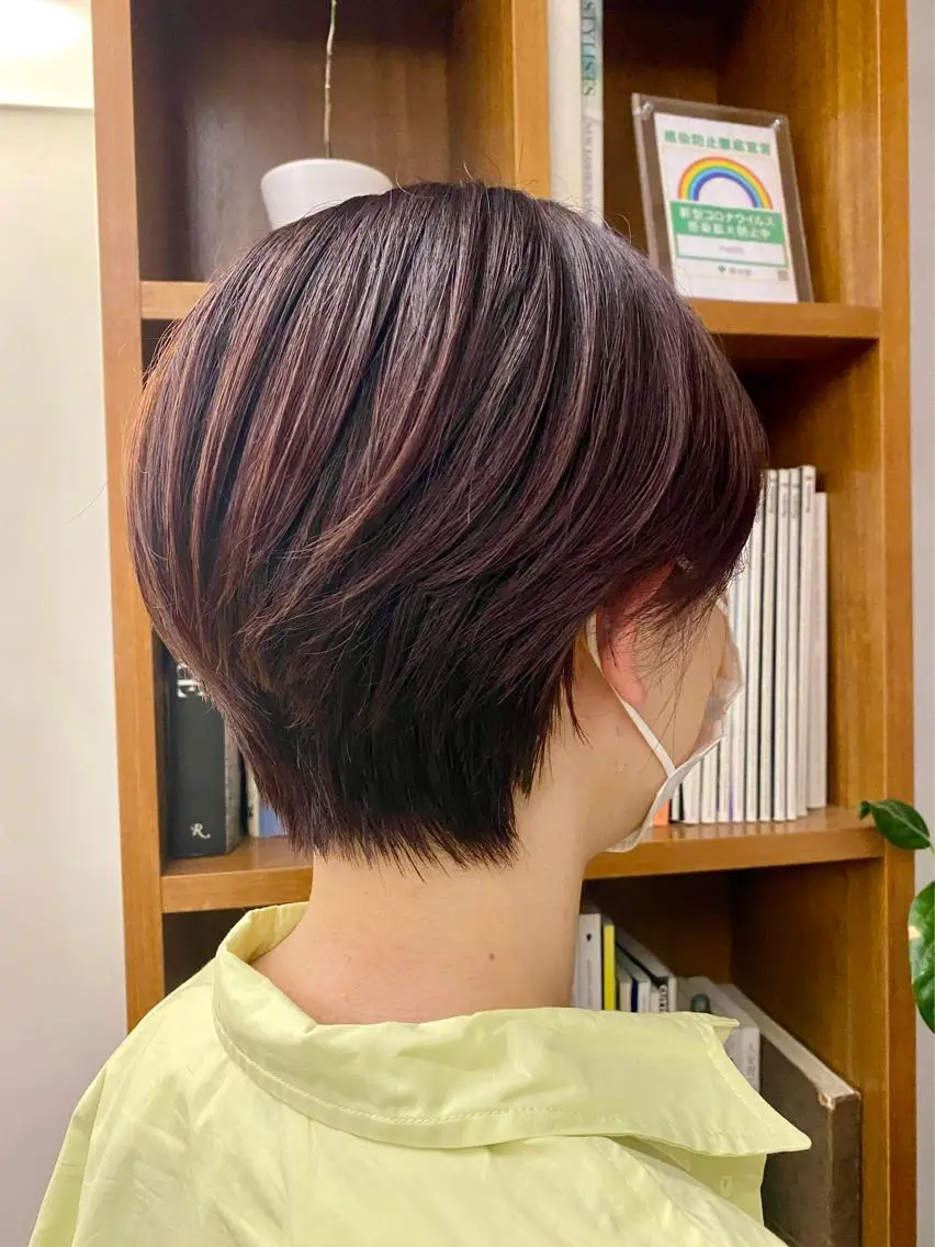 ショート カラー 似合わせレイヤー/ ケアパーマ/高倉のヘアスタイル