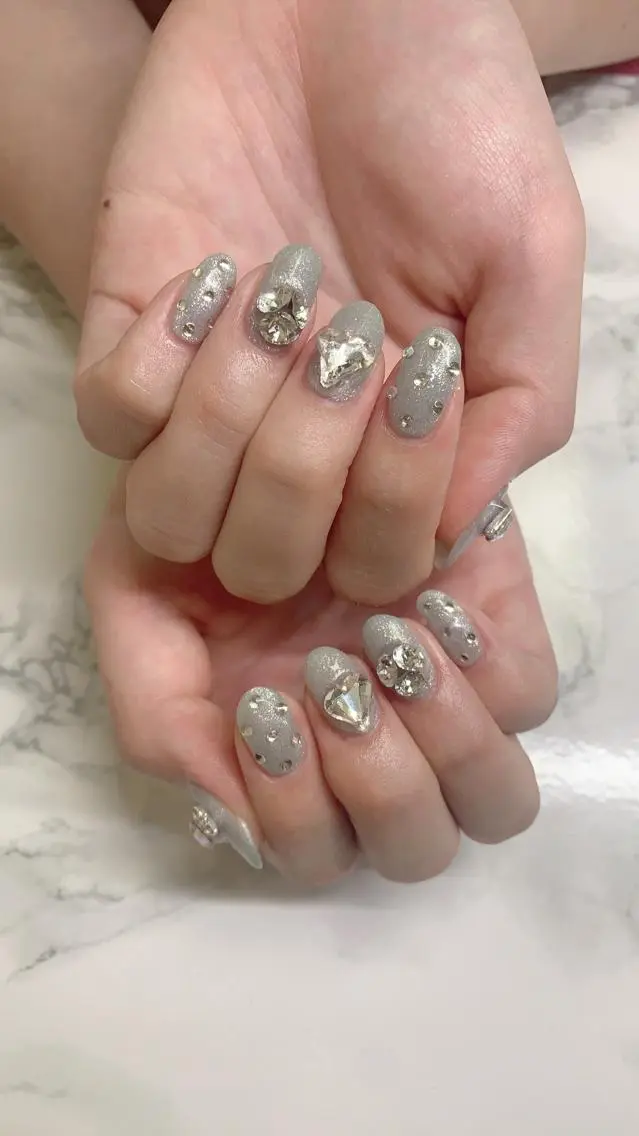 ネイル ハンドネイル はな💎ネイル ワンホン、長さ出しのネイルデザイン