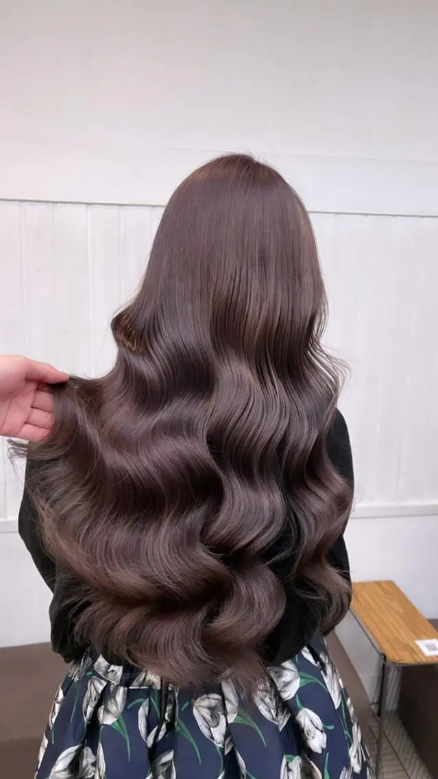 ロング カラー アディクシーカラー アッシュ ミストバング ブリーチ ブロンド カット ヘアカラー トリートメント N° anfeel 渋谷🪞🫧のヘアスタイル