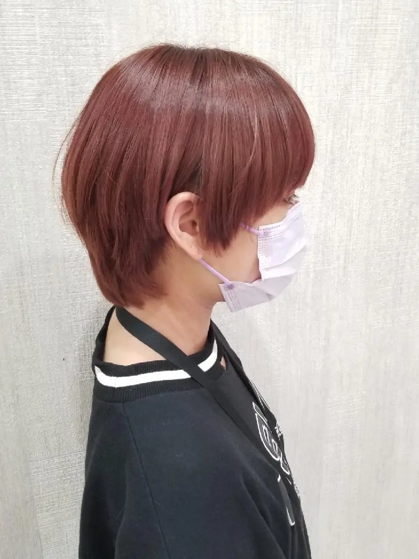 ショート カラー ダブルカラー ピンクカラー ウルフカット カット ヘアカラー 髪質改善/レイヤー/ 顔周りカット/代表西のヘアスタイル