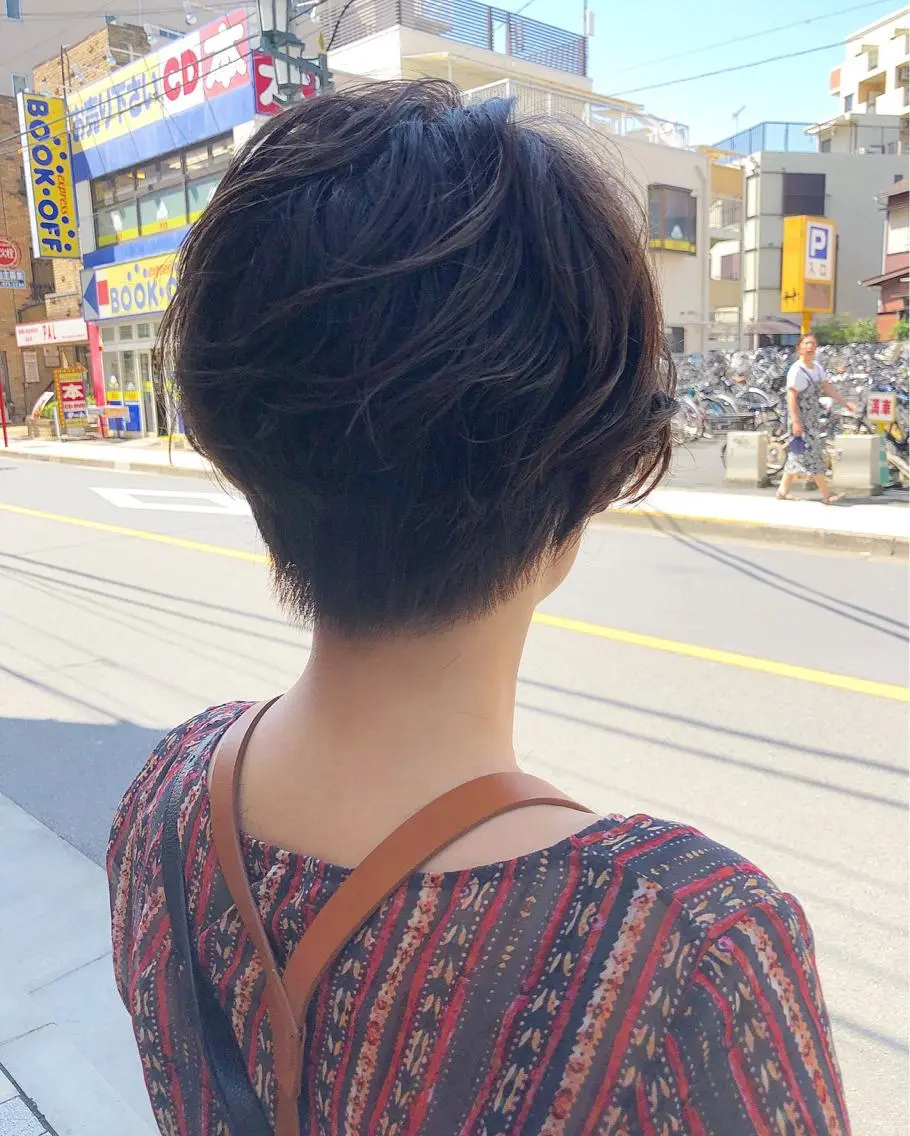 ショート カラー パーマ 奥秋 理紗　sai xのヘアスタイル