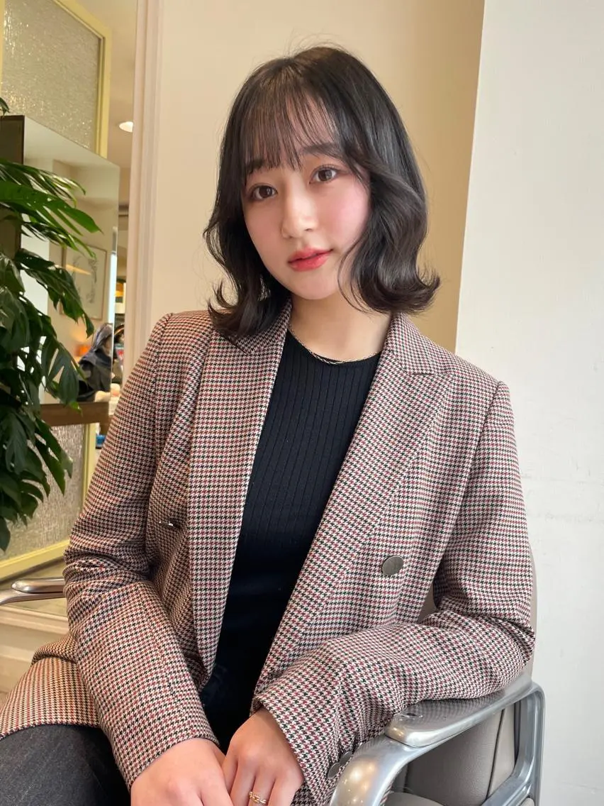 ショート ボブ 韓国風ヘア 山越 柚果のヘアスタイル