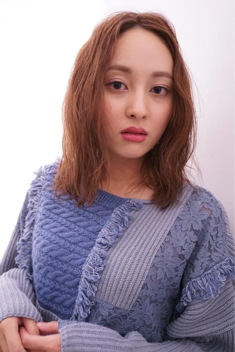 セミロング カラー パーマ ヘアアレンジ カット ヘアカラー パーマ 可愛いを作る神 ナオヒロのヘアスタイル