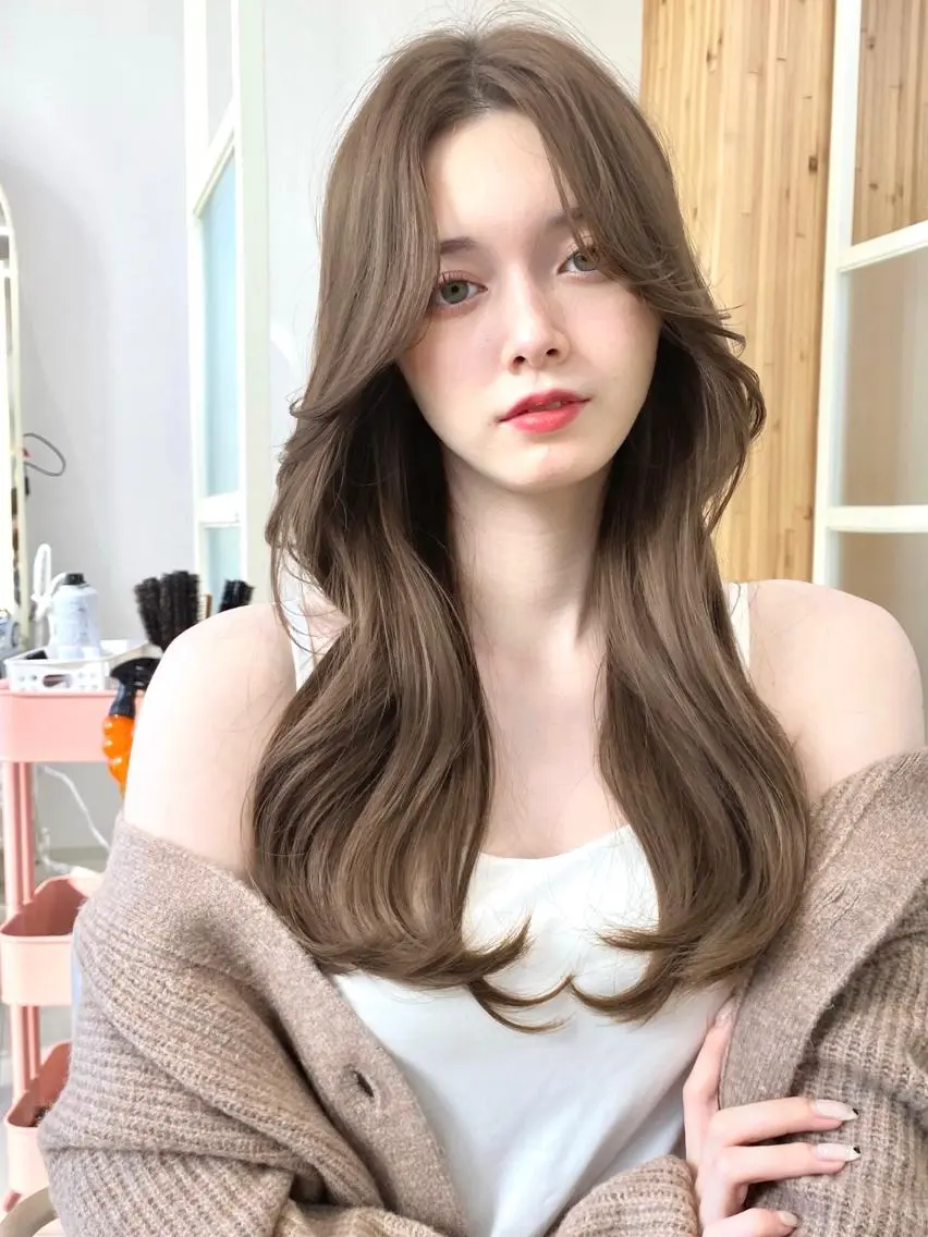 ロング 韓国風ヘア レイヤーカット カット ヘアカラー トリートメント 韓国くびれレイヤー 🇰🇷はづきのヘアスタイル
