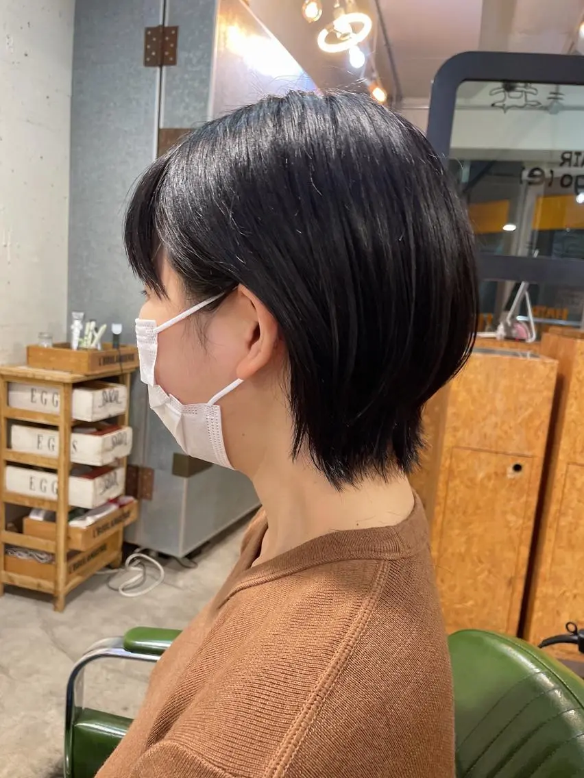 ショート くびれヘア ショートヘア ボブ/縮毛/レイヤー モトナリのヘアスタイル