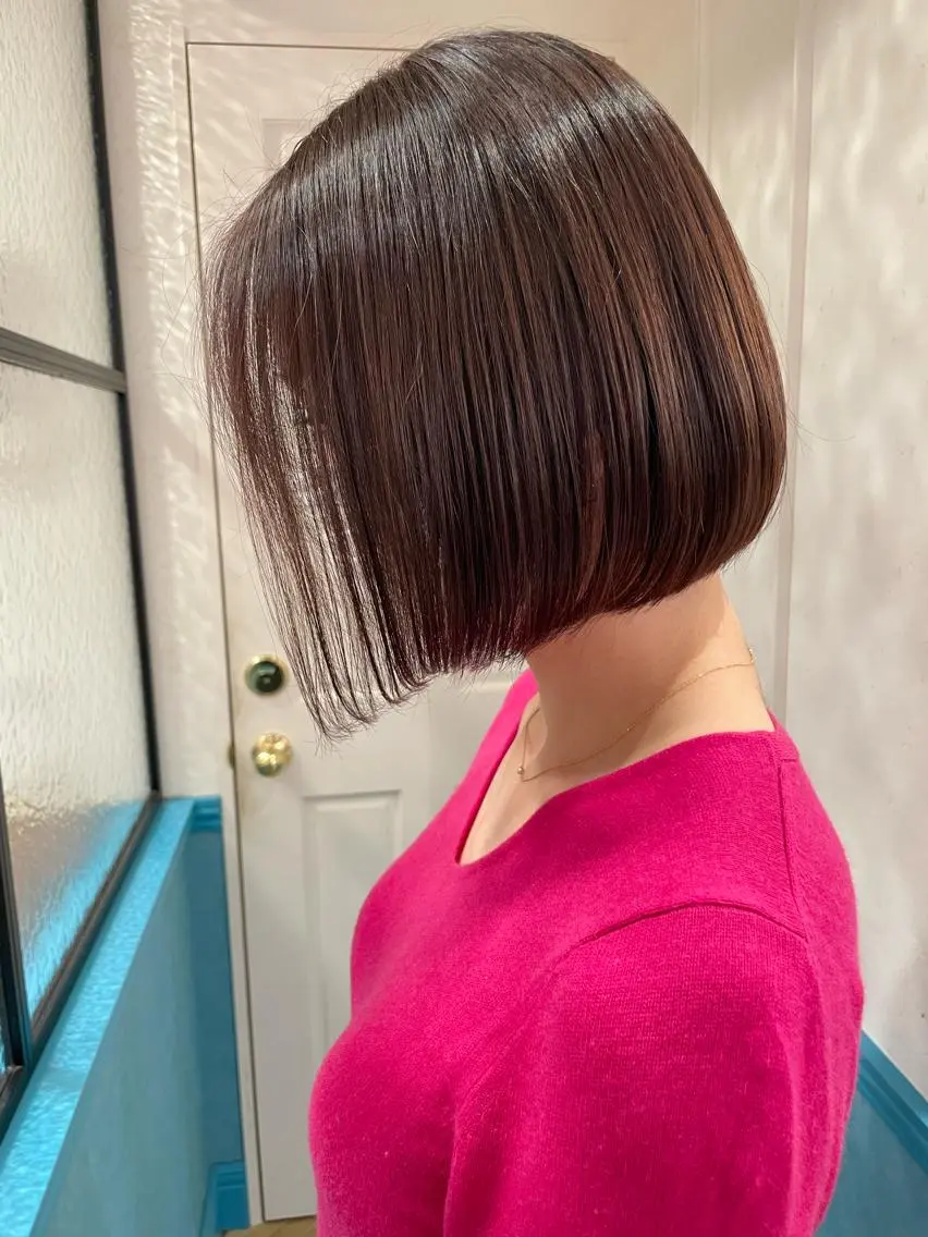 ショート カラー カット ヘアカラー トリートメント 縮毛/ショート/ ボブ/レイヤー/小原のヘアスタイル