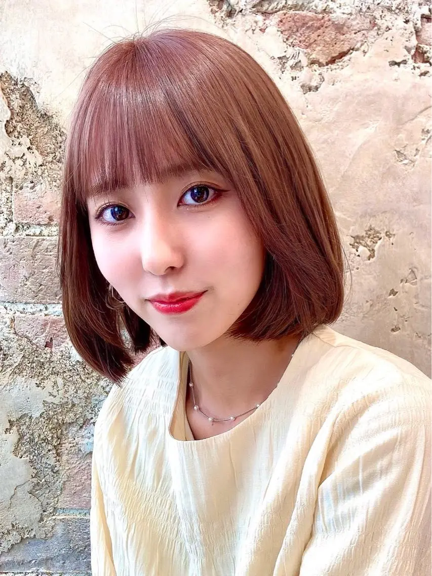 ミディアム カラー パーマ ヘアアレンジ ボブ 似合わせカット 🌈小顔似合わせ SHIHO🌈のヘアスタイル