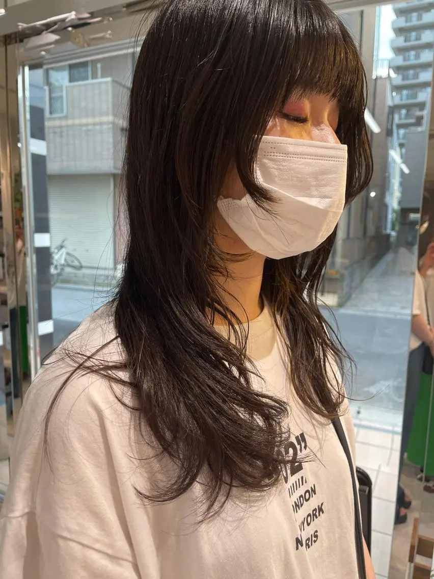 ロング パーマ ロング ウルフカット * 透明感カラー c h i h o *のヘアスタイル