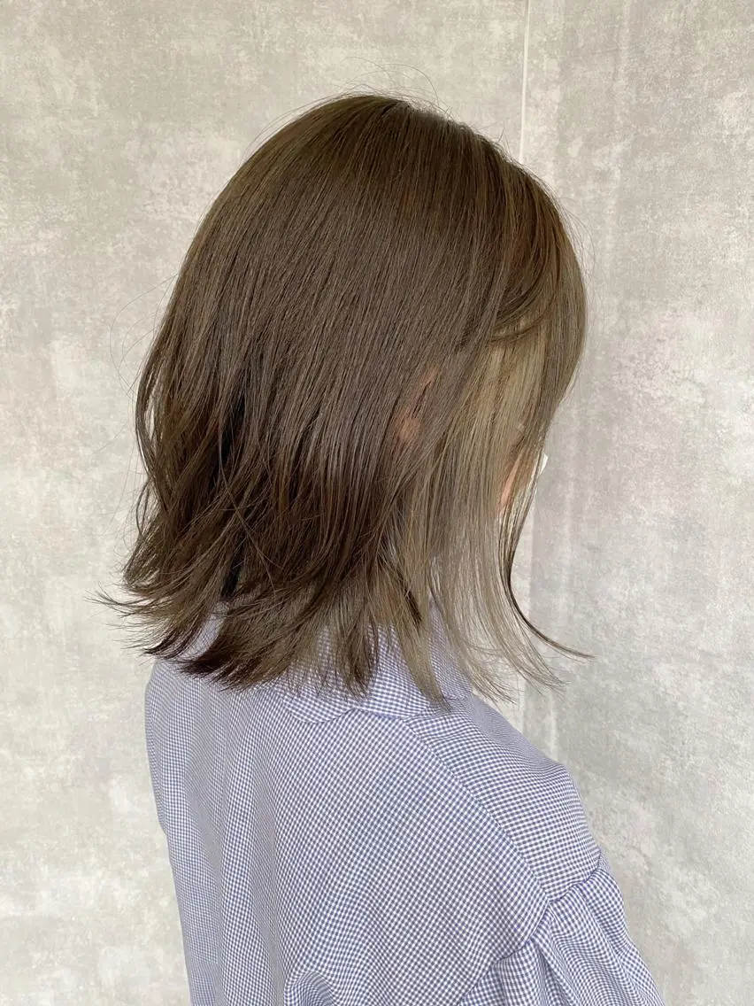 ミディアム カラー カット ヘアカラー トリートメント 入江 允のヘアスタイル