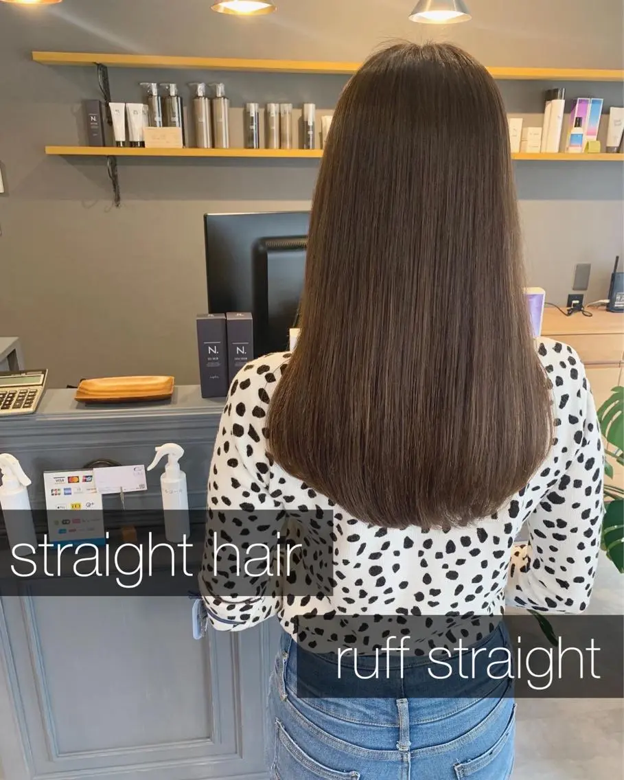 セミロング 縮毛矯正 SHU NTAのヘアスタイル