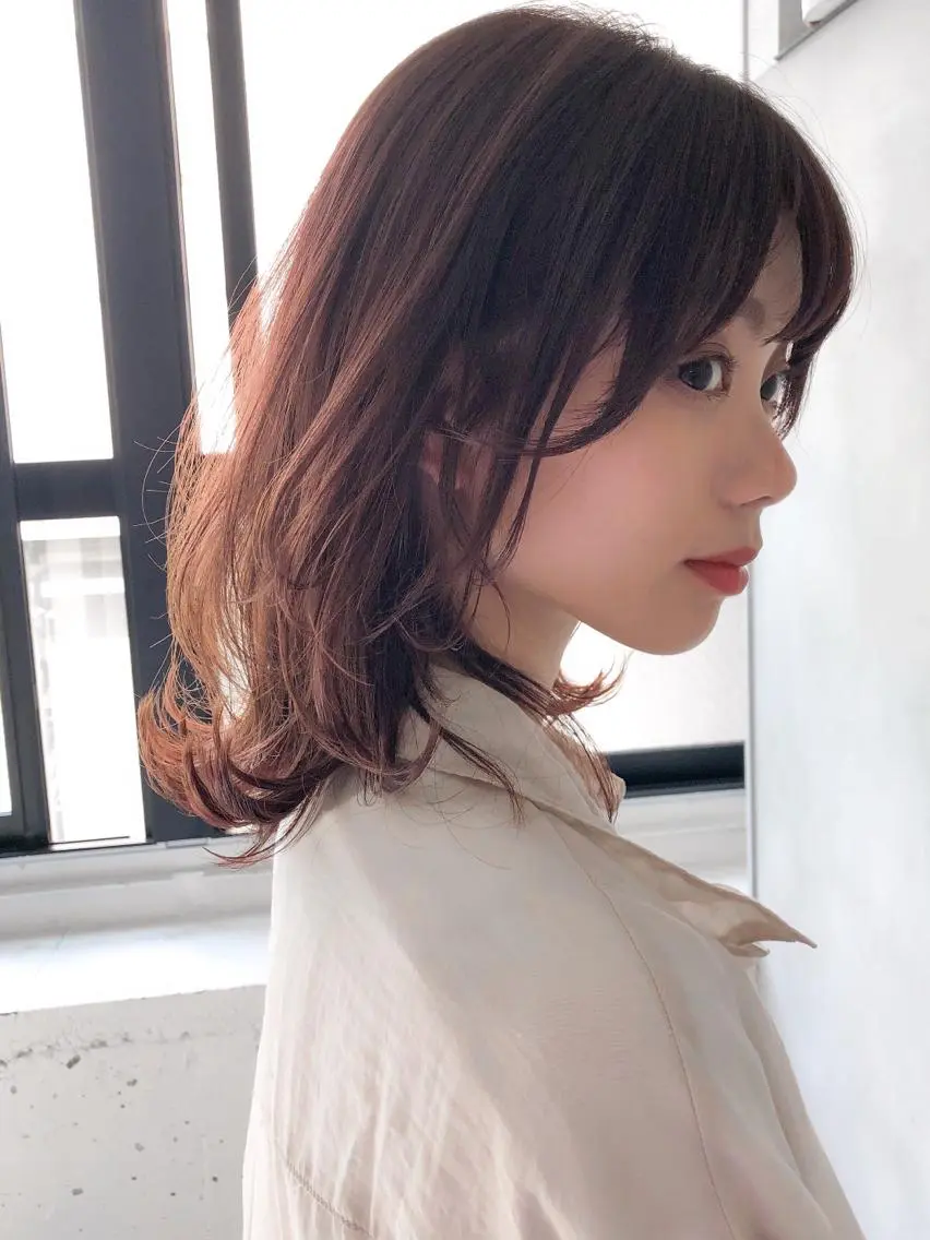 ミディアム カラー くびれヘア レイヤー×髪質改善✨ 渋谷/佐藤侑哉のヘアスタイル