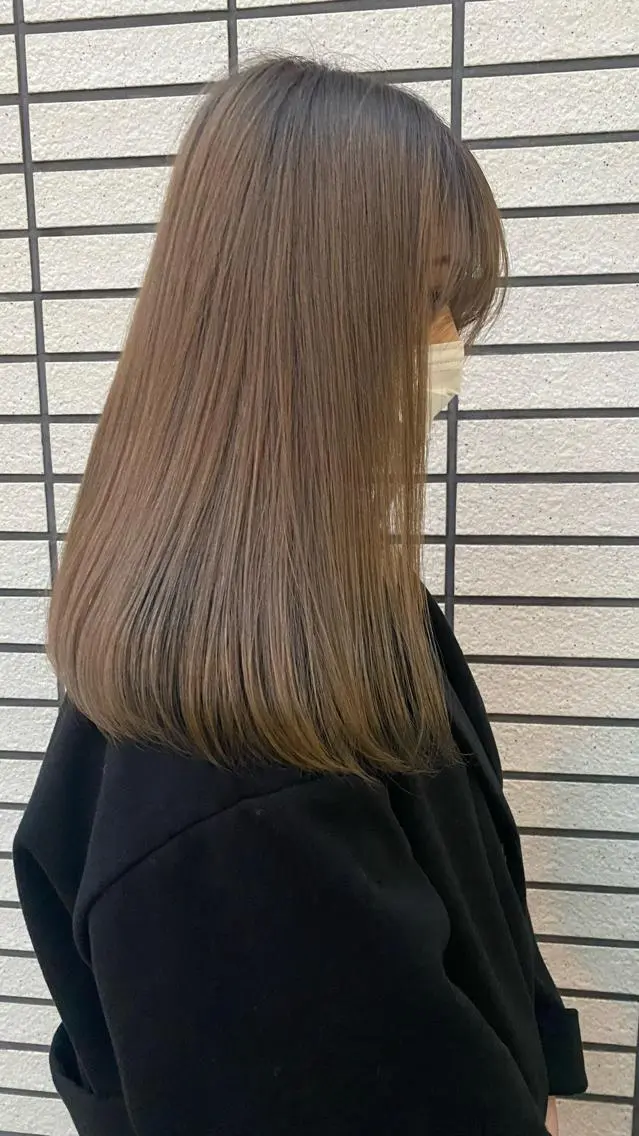 セミロング カラー ヘアカラー トリートメント RURI韓国ボブ 🇰🇷タッセルボブのヘアスタイル