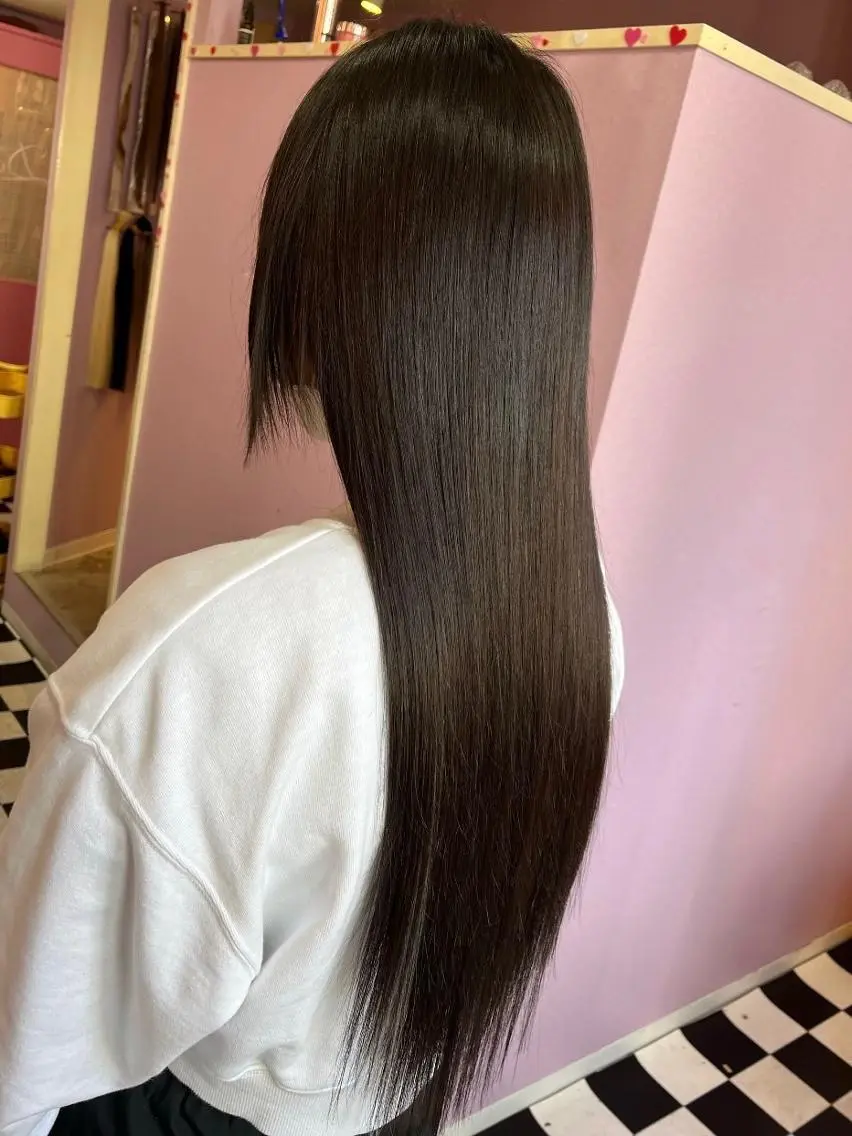 ロング エクステ NON ちび編み・シールのヘアスタイル
