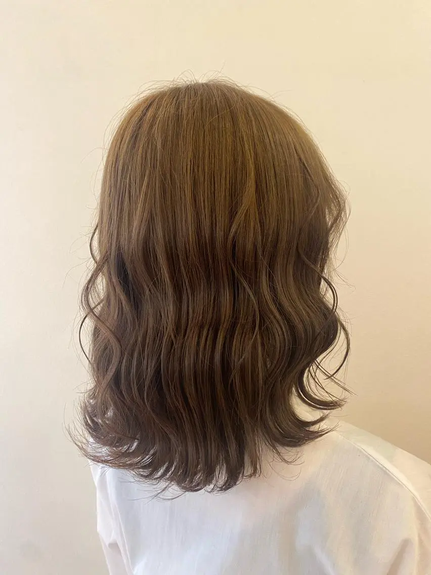 ミディアム カラー ベージュカラー オリーブベージュ カット ヘアカラー MISAKI /モテ愛されのヘアスタイル