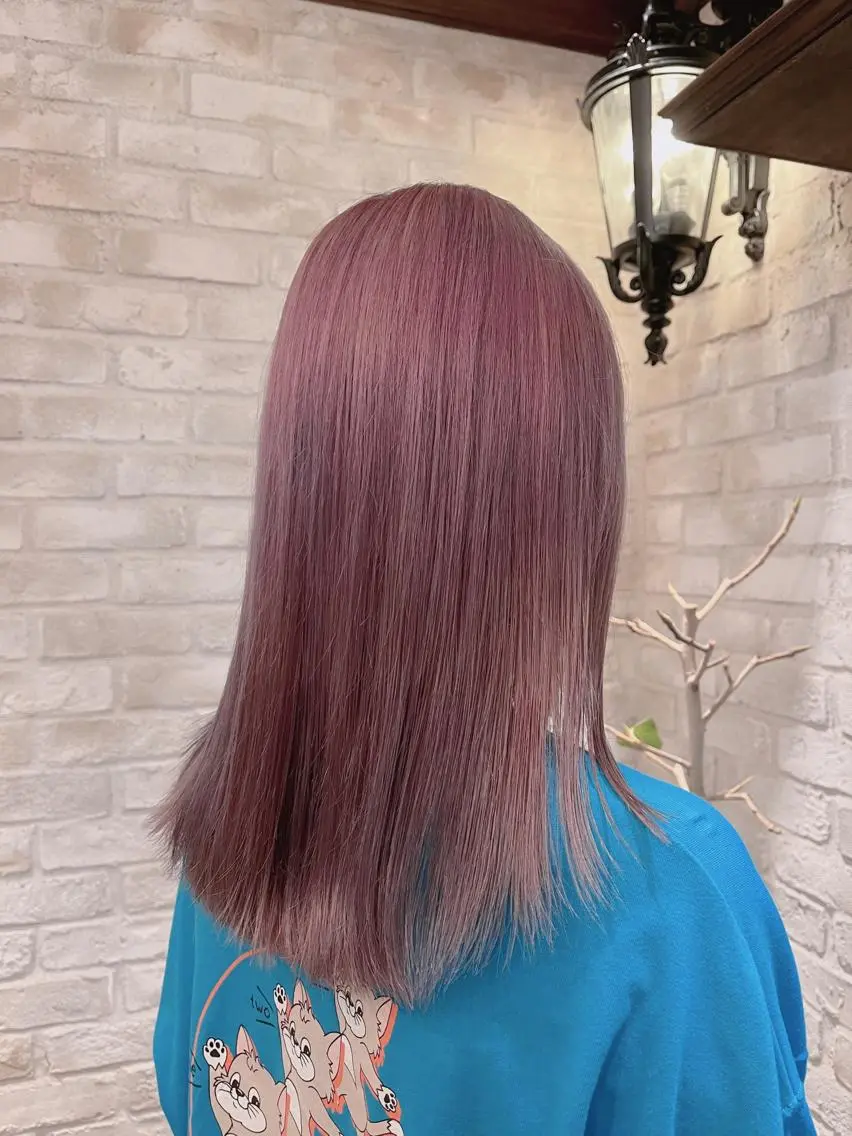 カラー ハイトーンカラー ラベンダーカラー ピンクカラー ピンクラベンダー しみず りぶのヘアスタイル
