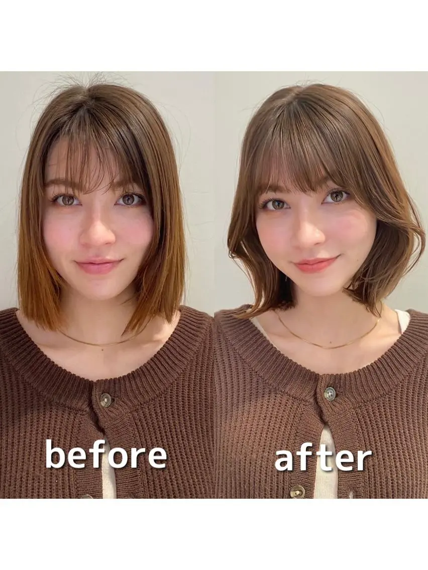 ショート カラー パーマ ヘアアレンジ ボブレイヤー アディクシーカラー 透明感カラー イルミナカラー ボブ 小野寺瑞希 /最小顔カットのヘアスタイル