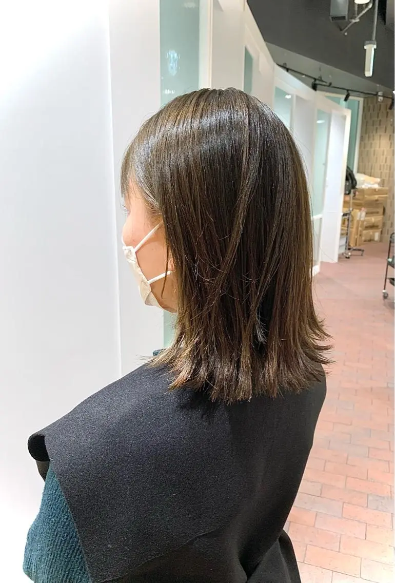 セミロング カラー ヘアアレンジ ベージュカラー ブリーチ カット ヘアカラー トリートメント 透明感カラー ボブ/ 髪と心を整える美容師のヘアスタイル