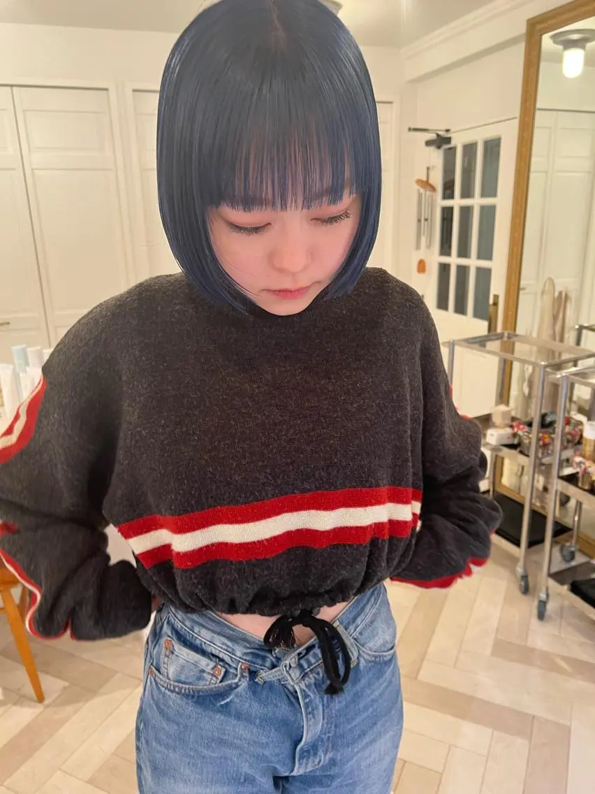 カラー ヘアカラー ブリーチカラー🎀 韓国風/寺門美優のヘアスタイル