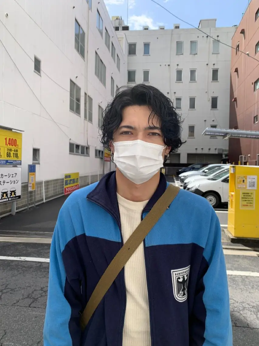 ミディアム パーマ メンズ パーマ 落合 優樹のヘアスタイル