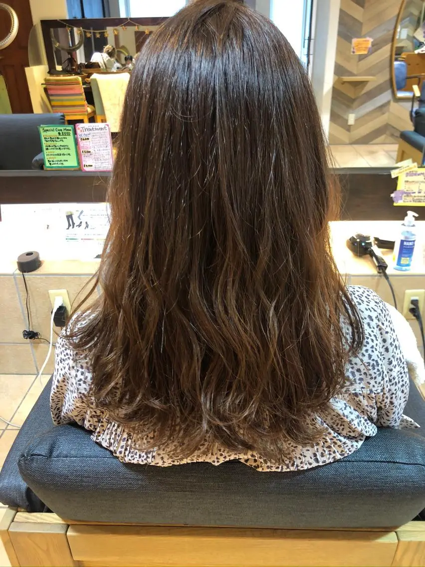 セミロング オレンジブラウン SATO YUKA🌟のヘアスタイル